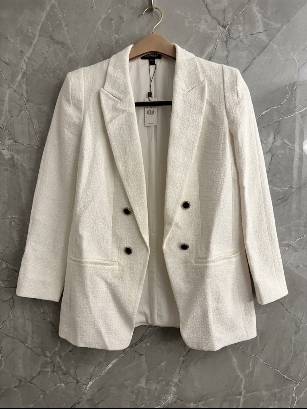 Express Textured Double-Breasted Blazer